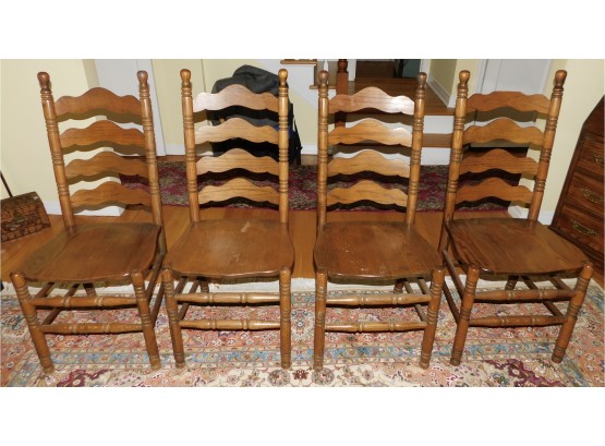 Set Of 4 Ladder Back Kitchen Dining Chairs