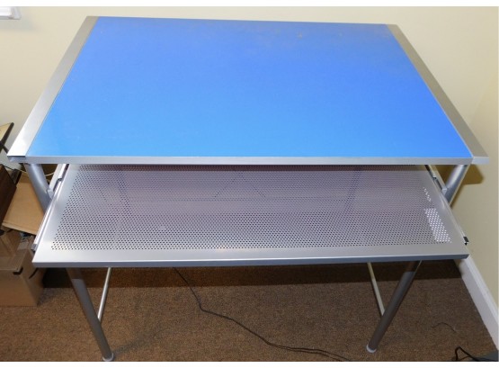 Blue Metal Computer Desk