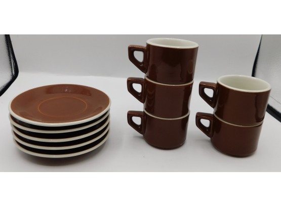 Set Of XCF Ceramic Expresso Cups And Saucers Made In Italy