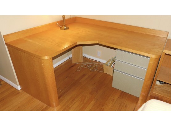 Solid  Corner Desk With Drawer Attachment