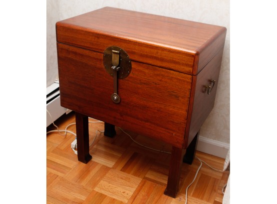 Vintage Solid Wood Chest On Legs - H25.5 X L22 X W14
