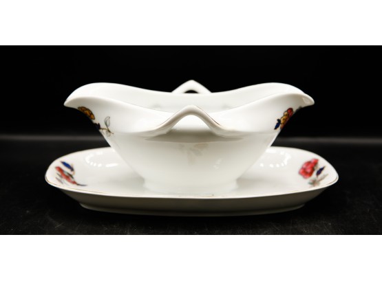 H.J.CO - Gravy Boat With Attached Saucer - Bavaria