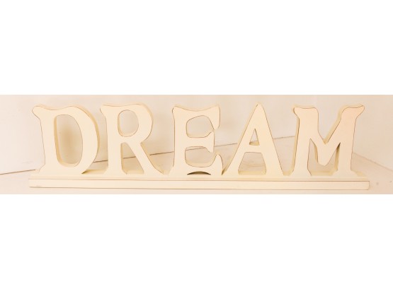 Wooden Dream Sign - Home Decor - Off White - H7 X L26.5 X W2