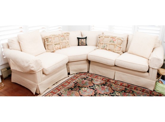 Elegant Sectional Sofa W/ 3 Decorative Pillows - H33' X L96' X Seat Depth 30'