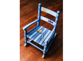 Cute Children's Wooden Rocking Chair - Hand Painted - H22 X L14.5 X W27
