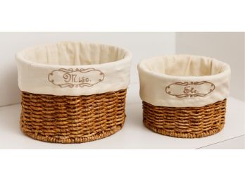 Misc. & Etc. 2 Charming Lined Wicker Baskets