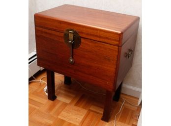 Vintage Solid Wood Chest On Legs - H25.5 X L22 X W14