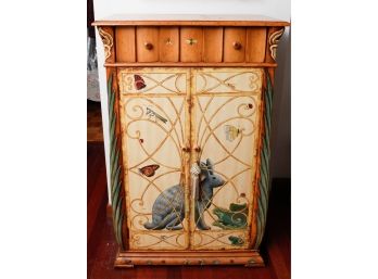Magnificent Hand Painted Cabinet W/ Drawer - H45 X L31 X W18