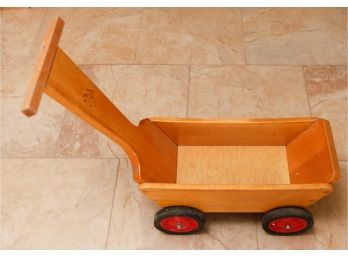 Vintage Maple Wooden Riding Wagon - Such Card - Child's Toy - Community, Rifton NY - L29 X W14