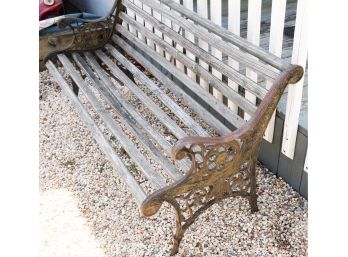 Wood & Cast Iron Garden Bench - H30xW24xL50