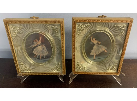 LOVELY 2 Vintage Carina Ballerina Frame Prints