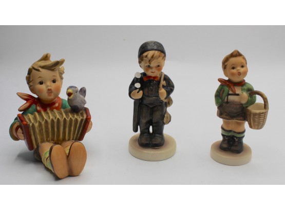Hummel #110/I 'Let's Sing', #12 2/0 'Chimney Sweep' & #51 30 'Village Boy' Figurines