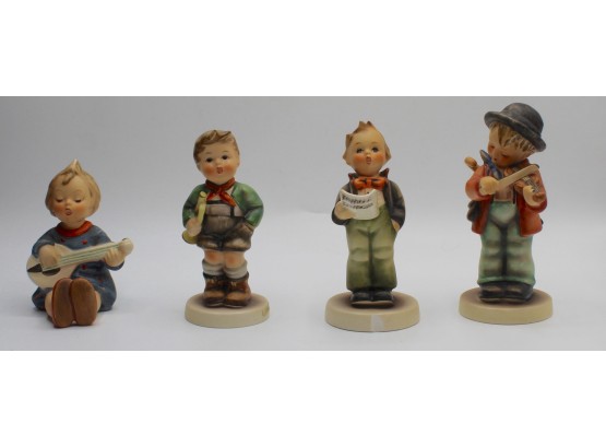 Hummel #53 'Joyful', #97 'Trumpet Boy', #135 'The Soloist' & #4 'Little Fiddler' Figurines