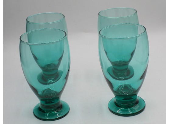 Set Of Four Green Drinking Glasses
