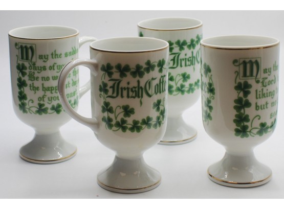 Set Of Four Irish Coffee Mugs With Sayings