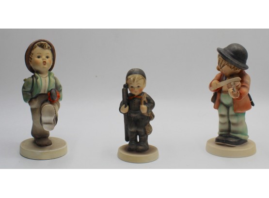 Hummel #79 'Happy Traveler', #12 2/0 'Chimney Sweep' & #4 'Little Fiddler' Figurines