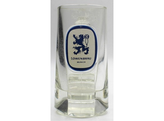 Vintage Lowenbrau Munich Glass Beer Stein Mug