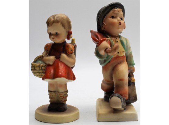 Hummel #11 'Merry Wanderer' & #81 'School Girl' Figurines