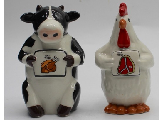 Set Of Cow And Chicken Salt & Pepper Shakers