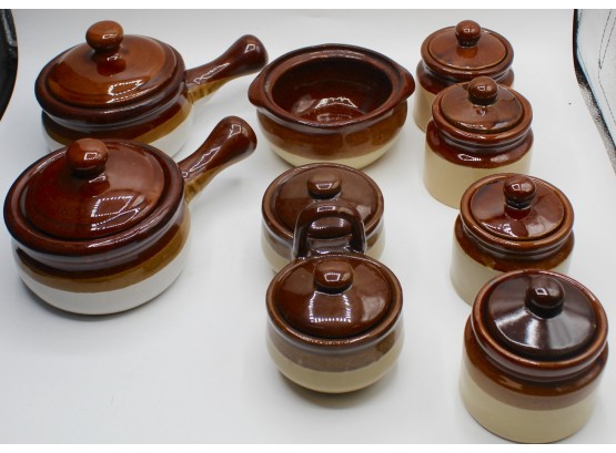 Brown & Tan Ceramic Pottery Set