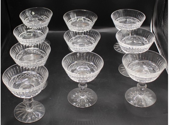 Set Of 10 Waterford Crystal Tramore Champagne / Sherbet Glasses