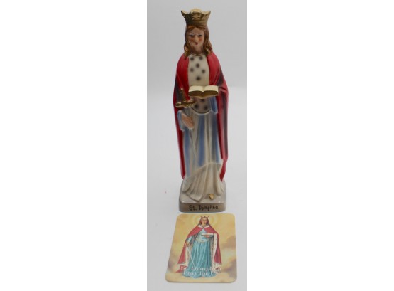 St. Dymphna Figurine & Prayer Card