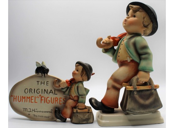 Hummel #7/I 'Merry Wanderer' Figurine & #187 'Merry Wanderer Plaque