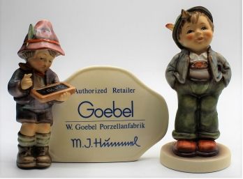Hummel #460 Goebel Hummel Retailer Plaque & #429 'Hello World' Figurine