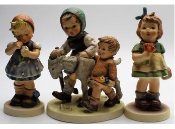 Hummel #380 'Daisies Don't Tell',  #431 'The Surprise' & #334  'Homeward Bound' Figurines