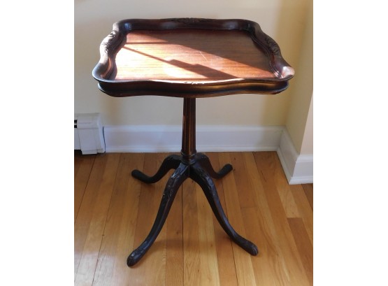 Vintage Wood Carved Tray Table