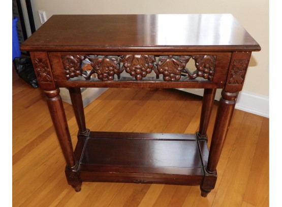 Lovely Hand Carved Solid Wood Console Table Grapevine Pattern