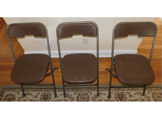 Set Of 3 Plastic Folding Chairs