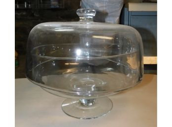 Stylish Footed Glass Cake/Dessert Stand With Lid
