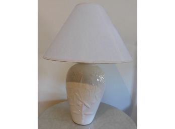 White Ceramic Floral Table Lamp