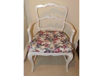 Lovely Custom Upholstered Wood Arm Chair