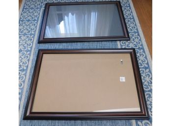 Large Pair Of Brown Wood Picture Frames