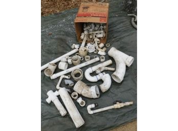 Assorted Lot Of PVC Pipes And Extensions
