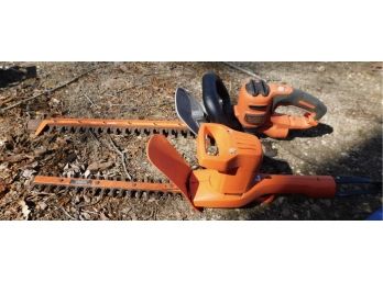 Pair Of Black And Decker Shrub And Hedge Trimmers