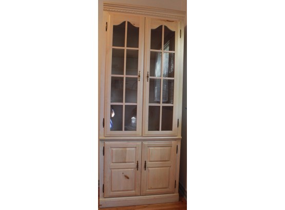 Pine Curio With Glass Doors