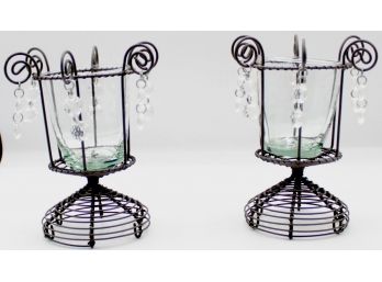 Pair Of Decorative Tea Light Candle Holders