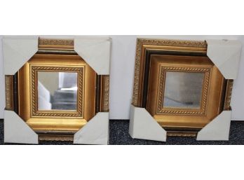 Pair Of 12' Accent Mirrors With Wooden Frames