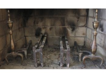 Sturdy Metal Andirons For Fireplace