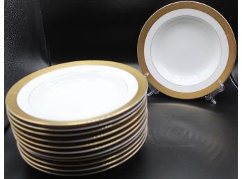 Sango Japan Georgetown Set Of 12 China Porcelain Bowls With Gold Band