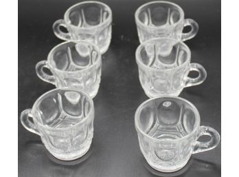 Set Of 6 Cutglass Tea Mugs