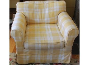Lovely Yellow Plaid Living Room Chair
