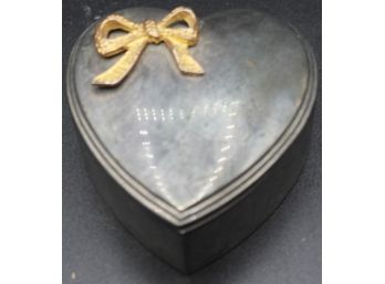 Small Metallic Heart Shaped Jewelry Trinket Box