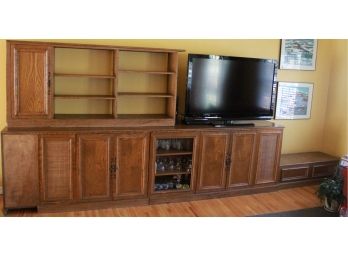Custom Made 1960's Wooden Wall Unit With 3 Sections