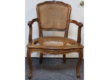Vintage Wooden Armchair With Decorative Seat Cushion