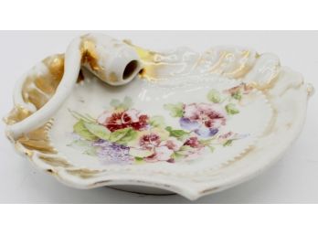 Antique Ashtray With Floral Pattern