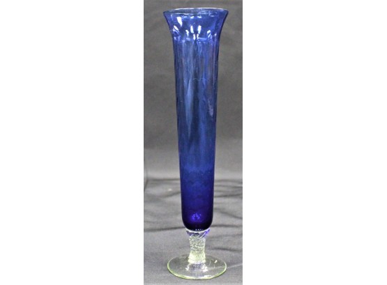 Vintage Hand Blown Cobalt Glass Bud Vase